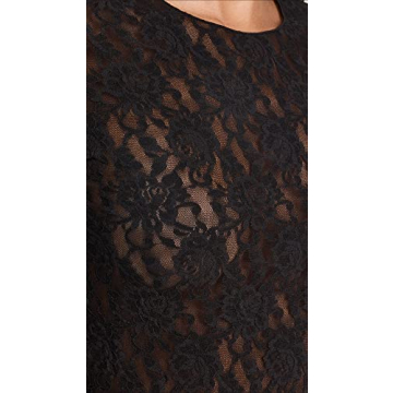hanky panky Women's Signature Lace Unlined Long Sleeve Top, Black, XS