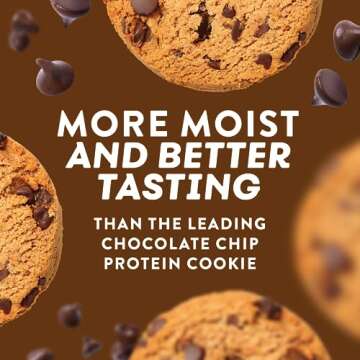 HighKey High Protein Chocolate Chip Cookies- Protein Snacks Keto Snack Healthy Snacks for Adults Glu...