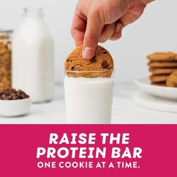 HighKey High Protein Chocolate Chip Cookies- Protein Snacks Keto Snack Healthy Snacks for Adults Gluten Free Snacks Almond Butter Soft Baked Protein Cookies Keto Snacks Individually Wrapped Snacks 6ct