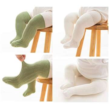 QandSweet Unisex-Baby Knee High Socks Seamless Toddler Boy Girls Cotton Uniform Stockings (0-6 Month...