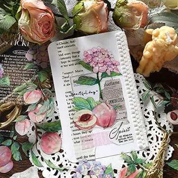 Vintage Stickers for Journaling, Clear Waterproof Stickers Set - Maxleaf 40PCS Flowers Fresh Fruits Collection Big Size Waterproof Stickers for Decoration Planners Scrapbook Laptops DIY Craft Journals