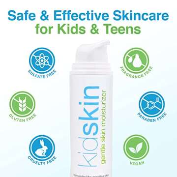 Kidskin - Gentle Skin Moisturizer for Dry Skin and Other Skin Types, Hydrating Face Moisturizer, Vegan Kid and Teen Skin Care, Skincare Products for Face, 2 fl oz.
