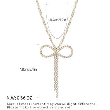 Elegant FAMARINE Gold Bow Necklace with Zirconia Sparkle