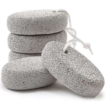 Natural Foot Pumice Stone for Feet, Borogo 5-Pack Lava Pedicure Tools Hard Skin Callus Remover for Feet and Hands - Natural Foot File Exfoliation to Remove Dead Skin, Heels, Elbows, Hands
