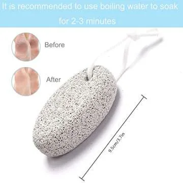 Natural Foot Pumice Stone for Feet, Borogo 5-Pack Lava Pedicure Tools Hard Skin Callus Remover for Feet and Hands - Natural Foot File Exfoliation to Remove Dead Skin, Heels, Elbows, Hands
