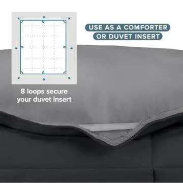 Bare Home Twin/Twin Extra Long Comforter - Reversible Colors - Goose Down Alternative - Ultra-Soft - Premium 1800 Series - All Season Warmth - Bedding Comforter (Twin/Twin XL, Black/Grey)