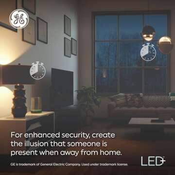 GE LED+ Timer BR30 LED Light Bulbs, Built-in Automatic Indoor Timer Light, 8W, Soft White (1 Pack)