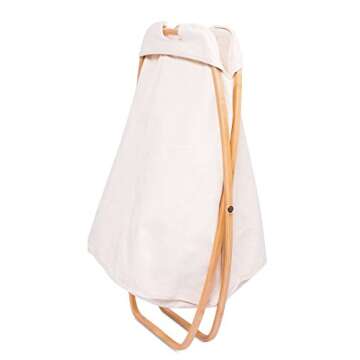 BIRDROCK HOME Double Butterfly Bamboo Hamper - Made of Natural Bamboo - Includes Machine Washable Cotton Canvas Liner - Lightweight for Easy Transportation