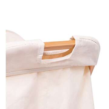 BIRDROCK HOME Double Butterfly Bamboo Hamper - Made of Natural Bamboo - Includes Machine Washable Cotton Canvas Liner - Lightweight for Easy Transportation