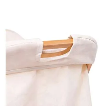 BIRDROCK HOME Double Butterfly Bamboo Hamper - Made of Natural Bamboo - Includes Machine Washable Cotton Canvas Liner - Lightweight for Easy Transportation