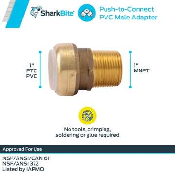SharkBite 1 Inch MNPT Adapter for Easy Plumbing Connections