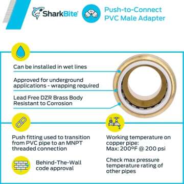 SharkBite 1 Inch MNPT Adapter for Easy Plumbing Connections