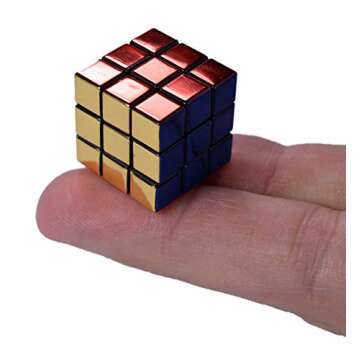 Super Impulse World's Smallest 40th Anniversary Rubik's Cube Metallic, Multi