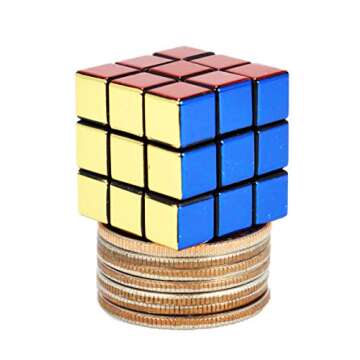 Super Impulse World's Smallest 40th Anniversary Rubik's Cube Metallic, Multi