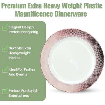 Luxurious Rose Gold Charger Plates - Elegant Tableware