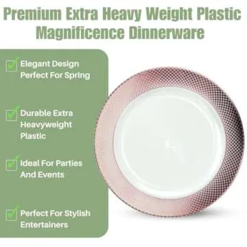 Luxurious Rose Gold Charger Plates - Elegant Tableware