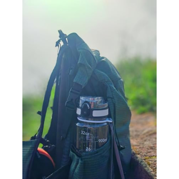 OLDLEY Water Bottles, 32oz Motivational Sports Water Bottle with Time Marker - Times to Drink - Tritan, BPA Free, Wide Mouth Leakproof, Clear (1 Pack)