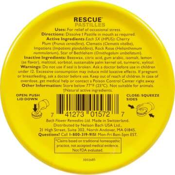 Bach RESCUE PASTILLES - Natural Stress Relief Lozenges
