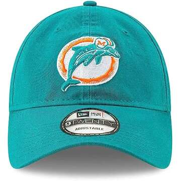 New Era NFL Core Classic 9TWENTY Adjustable Hat Cap One Size Fits All (Miami Dolphins Historic Logo)
