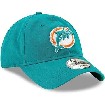 New Era NFL Core Classic 9TWENTY Adjustable Hat Cap One Size Fits All (Miami Dolphins Historic Logo)