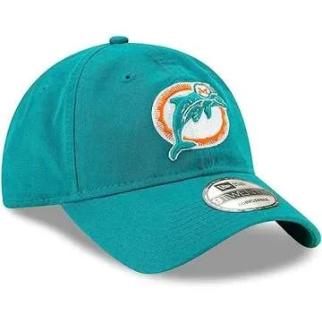 New Era NFL Core Classic 9TWENTY Adjustable Hat Cap One Size Fits All (Miami Dolphins Historic Logo)