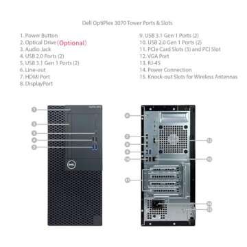 Dell Optiplex 3070 Mini Tower PC with Core i5, 16GB RAM