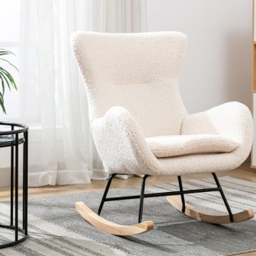 Stylish KINFFICT Nursery Rocking Chair in Velvet