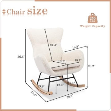 Stylish KINFFICT Nursery Rocking Chair in Velvet