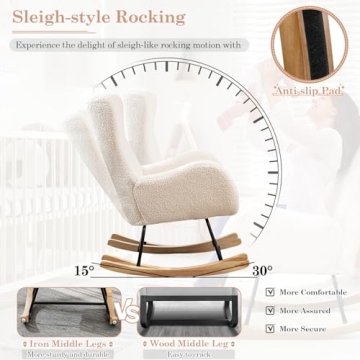 Stylish KINFFICT Nursery Rocking Chair in Velvet