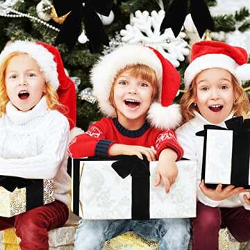 Yungyan Valentine's Day Velvet Ribbons Vintage Wired Gift Wrapping Ribbon for Christmas Tree Decorations and Wreath Outdoor Felt Bow Crafts(Black,2.5 Inch X 60 Yards)