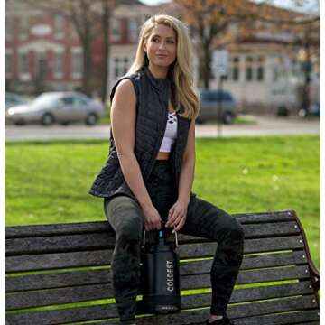 COLDEST Sports Water Bottle 128 oz/One Gallon (Straw Lid), Leak Proof, Vacuum Insulated Stainless Steel, Hot Cold, Double Walled, Metal Canteen Growler Jug (Mint Green, Gallon)