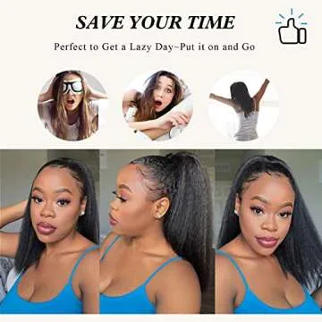 LEOSA Kinky Straight Ponytail Extension for Effortless Style