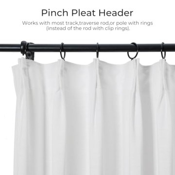 Luxurious TWOPAGES Faux Linen Darkening Curtain Panel Snow White