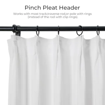 Luxurious TWOPAGES Faux Linen Darkening Curtain Panel Snow White