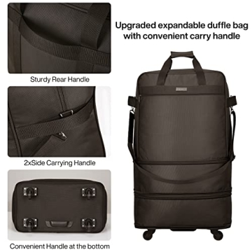 Hanke Expandable Foldable Luggage Bag with Wheels