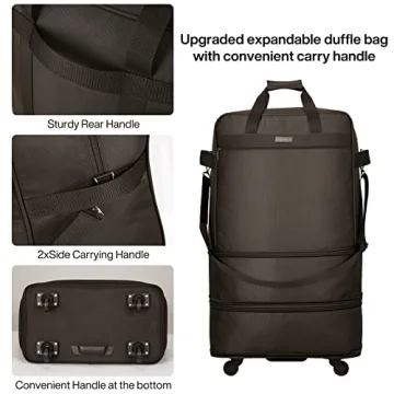 Hanke Expandable Foldable Luggage Bag with Wheels