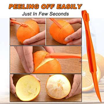 Orange Peeler tools Plastic Orange Peeler Citrus Remover Easy Open Citrus Lemon Citrus Peel Cutter Vegetable Slicer Fruit Tools Kitchen Gadgets (Orange 2 Pack)
