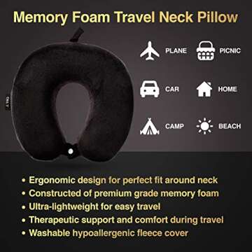 Charles Albert Memory Foam Travel Pillow for Optimal Support