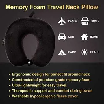 Charles Albert Memory Foam Travel Pillow for Optimal Support