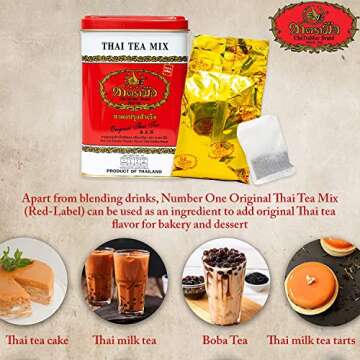 Authentic Thai Tea Mix, 50 Bags - Rich Flavor