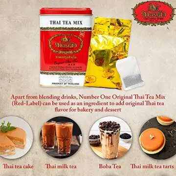 Authentic Thai Tea Mix, 50 Bags - Rich Flavor