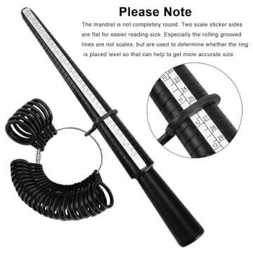 Accmor Ring Size Measuring Tool Includes Plastic Ring Sizer Mandrel Stick, Finger Sizing Ring Guage Measurer and 2 Pcs Finger Measure Tape for Women Men Jewelry Making