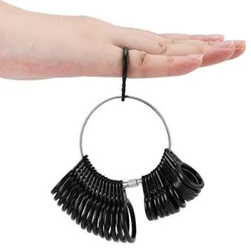 Accmor Ring Size Measuring Tool Includes Plastic Ring Sizer Mandrel Stick, Finger Sizing Ring Guage Measurer and 2 Pcs Finger Measure Tape for Women Men Jewelry Making