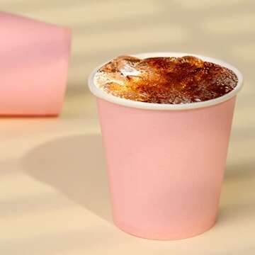 Prgery 100 Pack 3 oz Pink Paper Cups,Mouthwash Cups, Disposable Bathroom Cups,Small Paper Cups 3oz Ideal for Bathroom,Supermarket,Birthday Party,Picnic and BBQ
