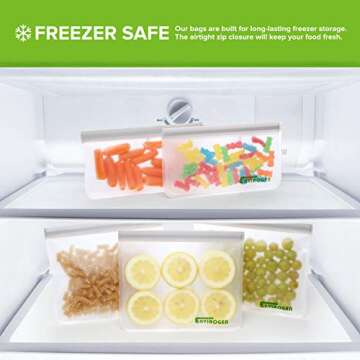 Enivrogen 10 Pack Reusable Storage Bags - Eco-Friendly & Durable