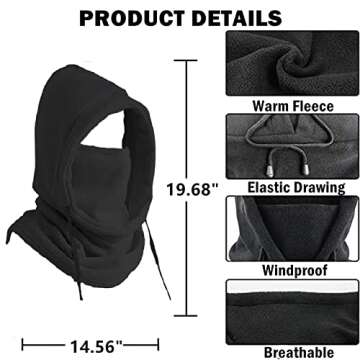Balaclava Windproof Winter Face Mask Warm Fleece Ski Mask for Men and Women Cold Weather Motorcycle ...