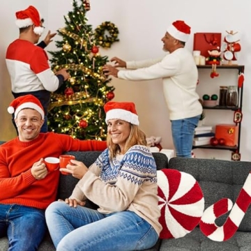 SKINFORD 3 Pcs Christmas Candy Cane Plush Pillows