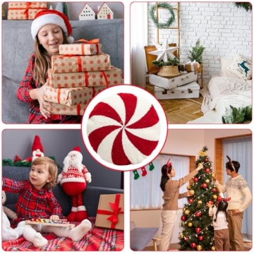 SKINFORD 3 Pcs Christmas Candy Cane Plush Pillows