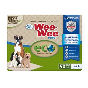 Four Paws Wee-Wee Superior Performance Eco Pee Pads for Dogs - Earth-Friendly Dog & Puppy Pads for P...