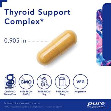 Pure Encapsulations Thyroid Support Complex - Supports Thyroid Health* - Antioxidant Infusion - with Ashwagandha & Iodine - Non-GMO & Vegetarian - 120 Capsules